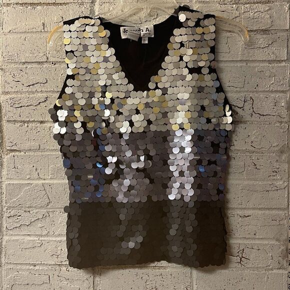 Vintage 90s sparkling Sequin Tank Top Large NWT  ✨ - Picture 1 of 10